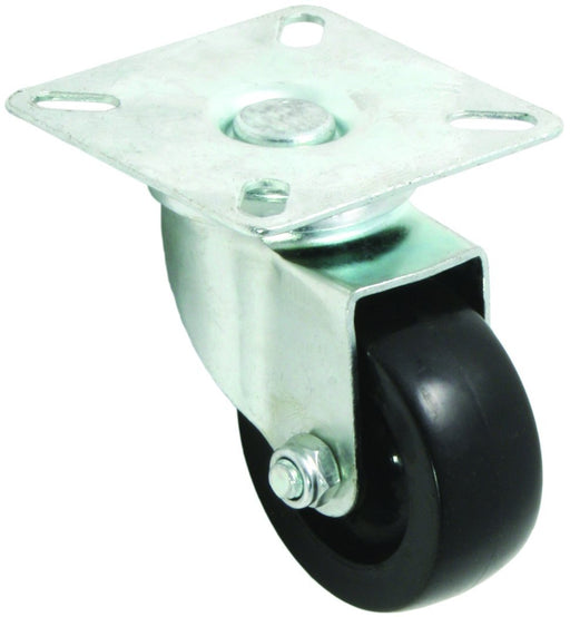 50NUBP - 50mm Black Nylon Castor unbraked with plate - Oxford Hardware - 50NUBP