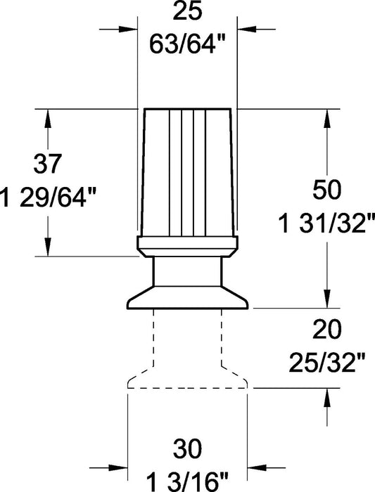 Adjustable Foot Inserts - Zamak - Oxford Hardware - 55 303 2501