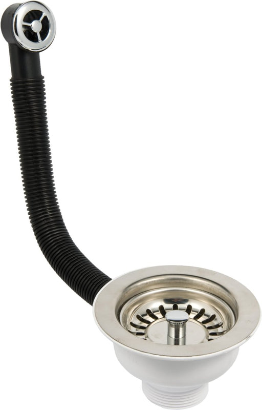 VBWSTOFSS - Plastic 1 1/2" Basket Strainer Waste & Overflow, 115mm Stainless Steel Flange - Oxford Hardware - VBWSTOFSS