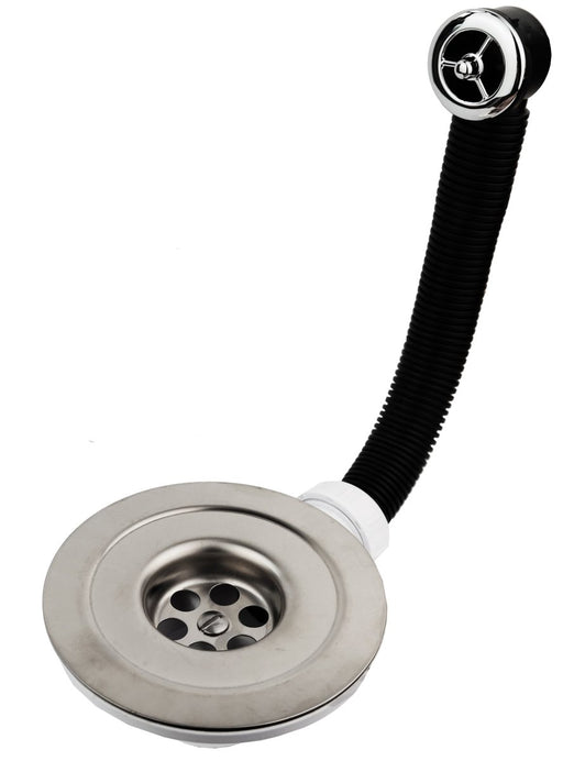 VFSW45P - Plastic 1 1/2" Waste Reducer & Overflow, 113mm Stainless Steel Flange - Oxford Hardware - VFSW45P