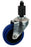 100BWUBEX - 100mm Blue Rubber Castor unbraked, 30mm expander for square tube - Oxford Hardware - 100BWUBEX