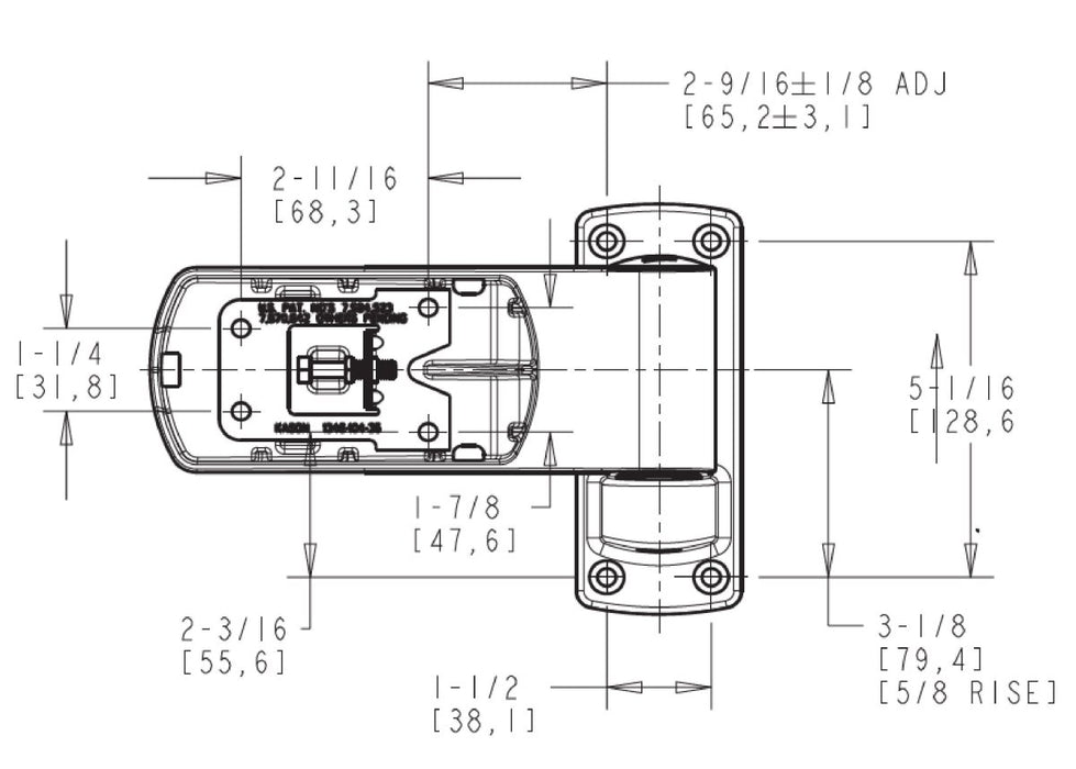 1346 :: Performer Cam-Rise Adjustable Hinge - Oxford Hardware - 1346000004