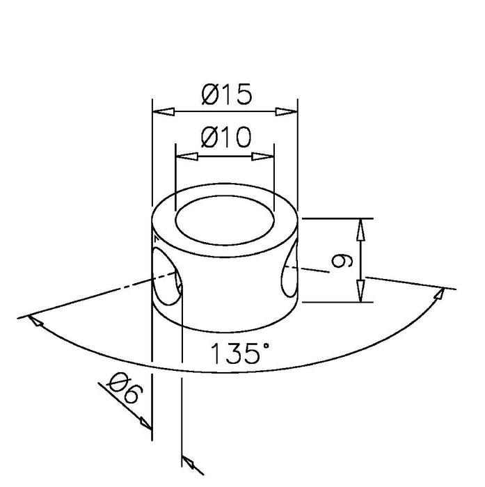 135° Adaptor for Elbow Bracket - Oxford Hardware - 11.0693.006.22