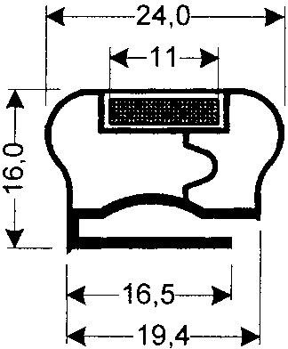 17-M - Refrigeration Gaskets :: Flap Type - Oxford Hardware - 17-M