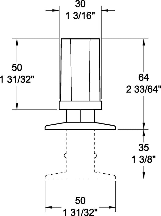 55 303 1000 - Flange Foot, Zamac for 30mm square tube - Oxford Hardware - 55 303 1000C