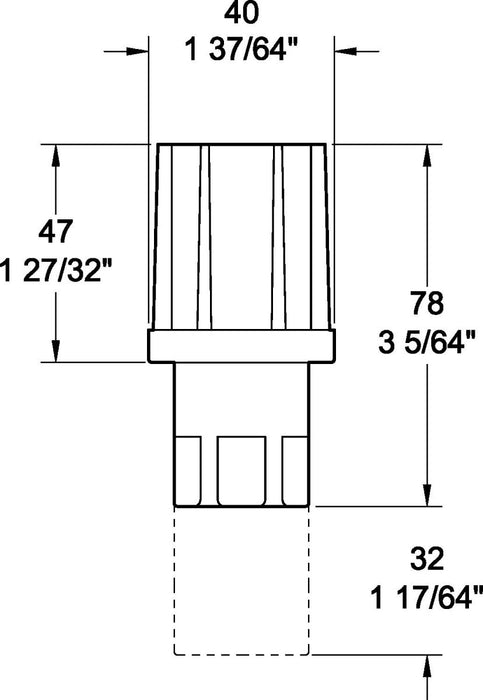 55 303 4000 - Bullet Foot, Zamac for 40mm square tube - Oxford Hardware - 55 303 4000