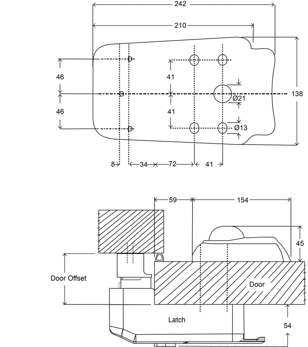 7325 Inox Latch :: For Semi-Rebated & Overlapping Doors - Oxford Hardware