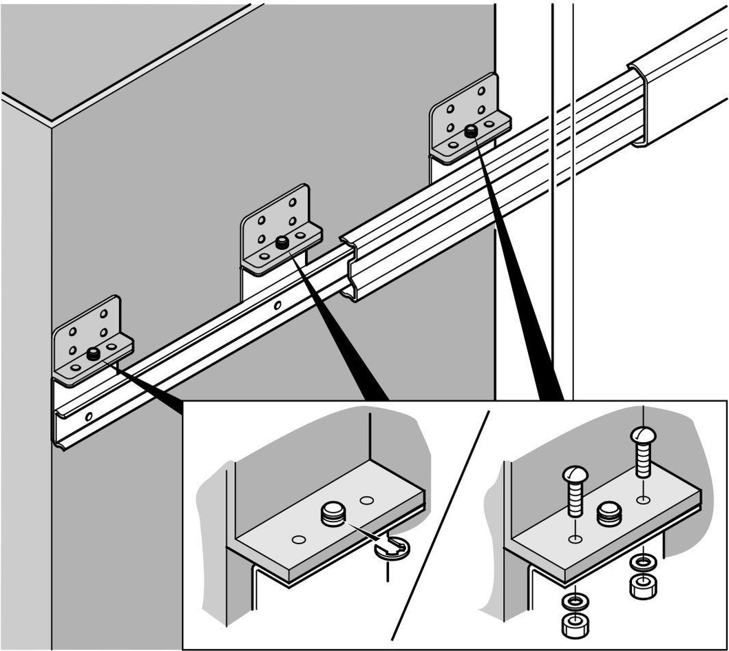 Accuride Drawer Slides with Mounting Brackets Stainless Steel
