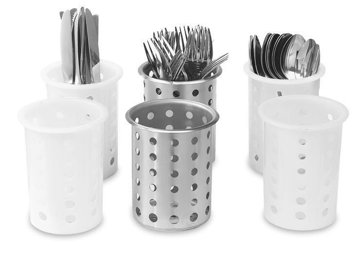 B1086 Perforated Cutlery Cylinder In White Plastic - Oxford Hardware - B1086