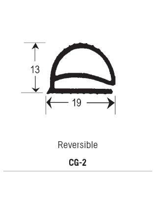 CG2 - Compression Gasket PVC, Reversible, Grey, Supplied In 3 Metre Lengths - Oxford Hardware - CG2