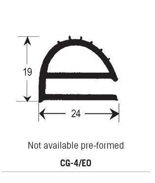 CG4EO - Compression Gasket PVC, Grey, Supplied In 3 Metre Lengths, Not Available Pre-Formed - Oxford Hardware - CG4EO