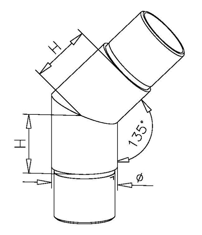 Flush Angle 45° - Ø38.1mm (1.5”) - Oxford Hardware