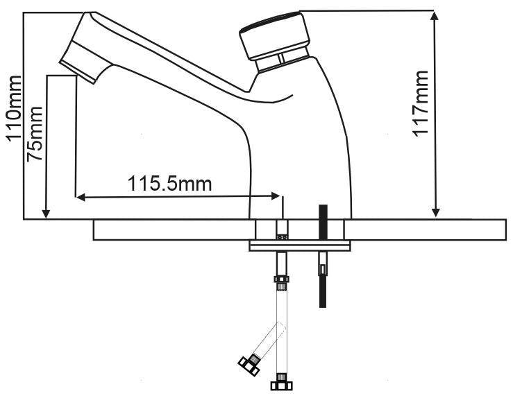 GR102M - Basin Taps, Self-Closing With Integral Mixer - Oxford Hardware - GR102M