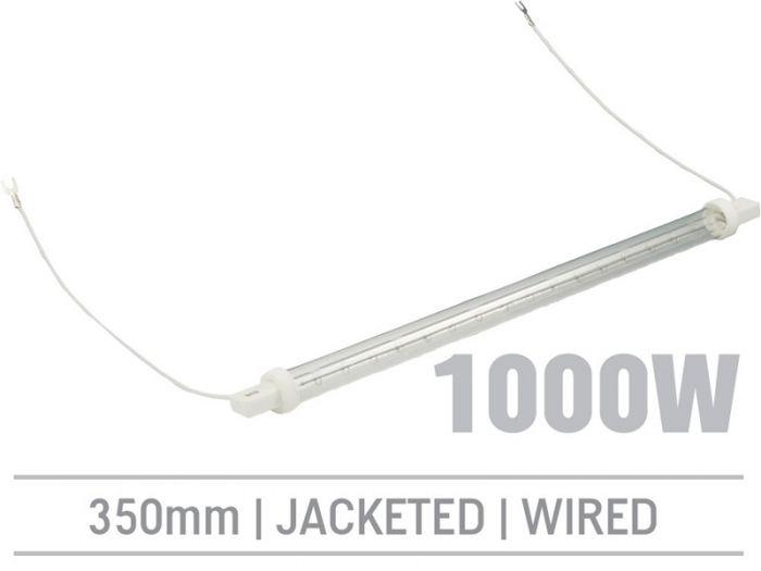 IRL1000LHRJ - 1000W Jacketed Infrared Quartz Bulb, Hard Wired with Flying Leads 350mm - Oxford Hardware - IRL1000LHRJ