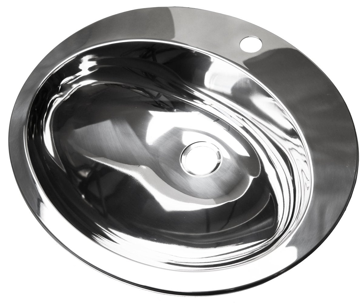 Italian Polished Sink Bowls -Insert :: Oval with Tap Holes - Oxford Hardware - V455215INS