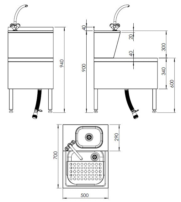 Janitorial Sink Unit (Mop Sink) - Oxford Hardware - YOHJS40T