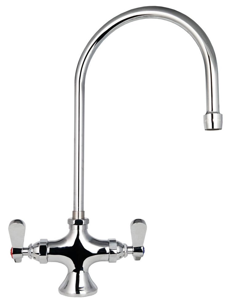 OHD2G6 - Single pedestal, Twin feed Pantry Tap with 6" Gooseneck Spout - Oxford Hardware - OHD2G6