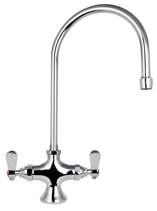 OHD2G8 - Single pedestal, Twin feed Pantry Tap with 8" Gooseneck Spout - Oxford Hardware - OHD2G8
