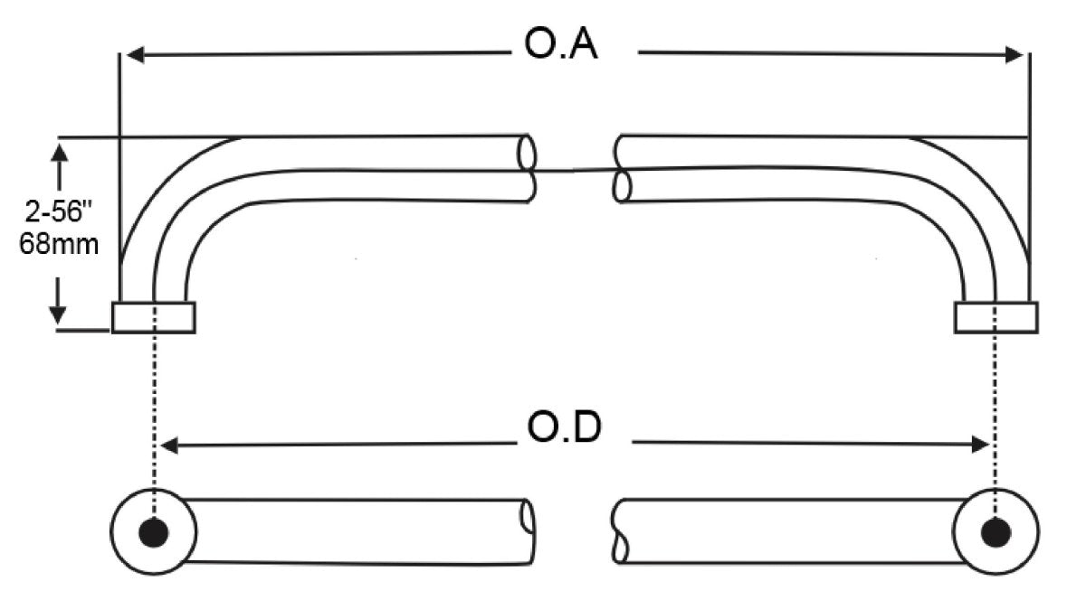Standard D Handle Polished Steel D handle - Oxford Hardware
