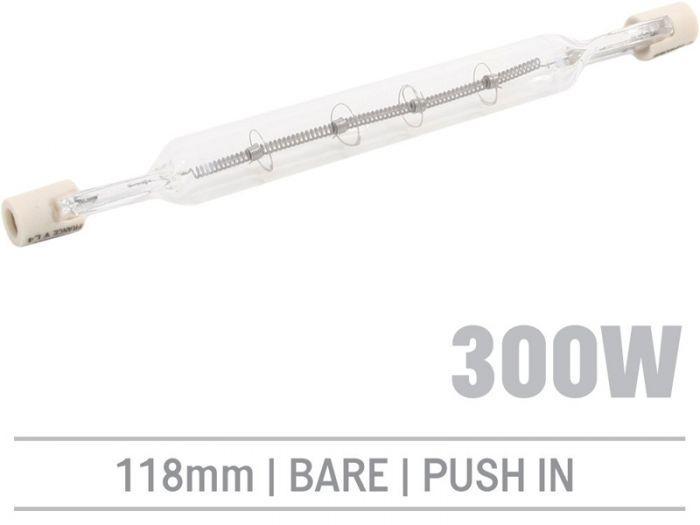 R713908R - 300W Dr Fisher Bare Infrared Quartz Bulb, Push-In 118mm - Oxford Hardware - R713908R